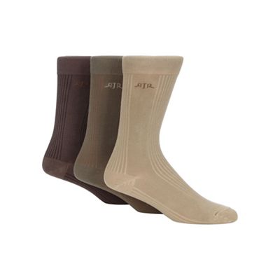 Pack of three assorted cotton rich socks